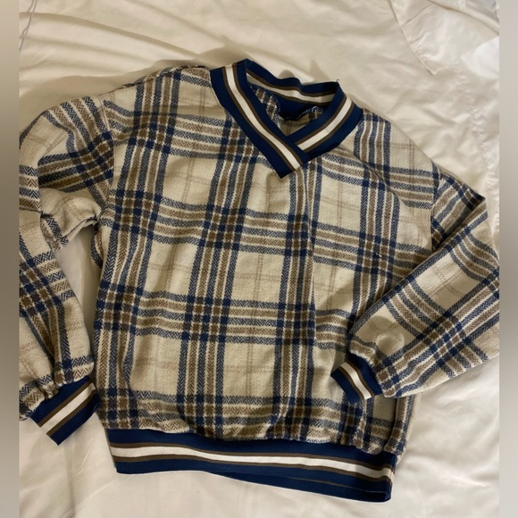 Women's Navy and Brown Jumper - Picture 2 of 3